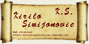 Kirilo Simijonović vizit kartica